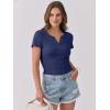 imageANRABESS Women Short Sleeve Tops V Neck Rib Knit Slim Fit Shirts Basic Tee 2026 Summer Casual TShirt Outfits ClothesNavy Blue