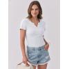 imageANRABESS Women Short Sleeve Tops V Neck Rib Knit Slim Fit Shirts Basic Tee 2026 Summer Casual TShirt Outfits ClothesWhite