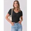 imageANRABESS Women Short Sleeve V Neck Ribbed Knit Fitted Shirts Basic Tees Tops 2026 Summer Casual TShirts Going Out OutfitsBlack