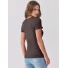 imageANRABESS Women Short Sleeve V Neck Ribbed Knit Fitted Shirts Basic Tees Tops 2026 Summer Casual TShirts Going Out OutfitsBrown