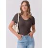 imageANRABESS Women Short Sleeve V Neck Ribbed Knit Fitted Shirts Basic Tees Tops 2026 Summer Casual TShirts Going Out OutfitsBrown