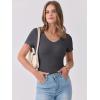 imageANRABESS Women Short Sleeve V Neck Ribbed Knit Fitted Shirts Basic Tees Tops 2026 Summer Casual TShirts Going Out OutfitsCharcoal