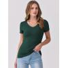 imageANRABESS Women Short Sleeve V Neck Ribbed Knit Fitted Shirts Basic Tees Tops 2026 Summer Casual TShirts Going Out OutfitsForest Green