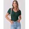 imageANRABESS Women Short Sleeve V Neck Ribbed Knit Fitted Shirts Basic Tees Tops 2026 Summer Casual TShirts Going Out OutfitsForest Green