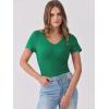 imageANRABESS Women Short Sleeve V Neck Ribbed Knit Fitted Shirts Basic Tees Tops 2026 Summer Casual TShirts Going Out OutfitsGreen