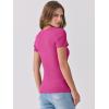 imageANRABESS Women Short Sleeve V Neck Ribbed Knit Fitted Shirts Basic Tees Tops 2026 Summer Casual TShirts Going Out OutfitsHot Pink