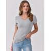 imageANRABESS Women Short Sleeve V Neck Ribbed Knit Fitted Shirts Basic Tees Tops 2026 Summer Casual TShirts Going Out OutfitsLight Gray
