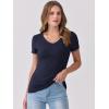 imageANRABESS Women Short Sleeve V Neck Ribbed Knit Fitted Shirts Basic Tees Tops 2026 Summer Casual TShirts Going Out OutfitsNavy Blue