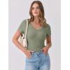 imageANRABESS Women Short Sleeve V Neck Ribbed Knit Fitted Shirts Basic Tees Tops 2026 Summer Casual TShirts Going Out OutfitsSage Green