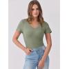 imageANRABESS Women Short Sleeve V Neck Ribbed Knit Fitted Shirts Basic Tees Tops 2026 Summer Casual TShirts Going Out OutfitsSage Green