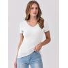 imageANRABESS Women Short Sleeve V Neck Ribbed Knit Fitted Shirts Basic Tees Tops 2026 Summer Casual TShirts Going Out OutfitsWhite