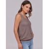imageANRABESS Women Tank Tops Summer V Neck Sleeveless Casual Loose Fit Cute Cami Basic T Shirts Solid Tees 2026 Trendy OutfitsBrown