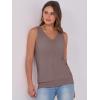 imageANRABESS Women Tank Tops Summer V Neck Sleeveless Casual Loose Fit Cute Cami Basic T Shirts Solid Tees 2026 Trendy OutfitsBrown