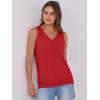 imageANRABESS Women Tank Tops Summer V Neck Sleeveless Casual Loose Fit Cute Cami Basic T Shirts Solid Tees 2026 Trendy OutfitsDeep Red