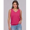imageANRABESS Women Tank Tops Summer V Neck Sleeveless Casual Loose Fit Cute Cami Basic T Shirts Solid Tees 2026 Trendy OutfitsHot Pink