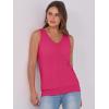 imageANRABESS Women Tank Tops Summer V Neck Sleeveless Casual Loose Fit Cute Cami Basic T Shirts Solid Tees 2026 Trendy OutfitsHot Pink