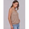 imageANRABESS Women Tank Tops Summer V Neck Sleeveless Casual Loose Fit Cute Cami Basic T Shirts Solid Tees 2026 Trendy OutfitsKhaki