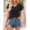 imageANRABESS Women Tops Summer Sweaters Short Sleeve V Neck Shirts 2026 Spring Fashion Dressy Casual Business Tunic BlousesBlack