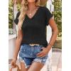 imageANRABESS Women Tops Summer Sweaters Short Sleeve V Neck Shirts 2026 Spring Fashion Dressy Casual Business Tunic BlousesBlack