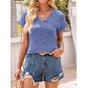 imageANRABESS Women Tops Summer Sweaters Short Sleeve V Neck Shirts 2026 Spring Fashion Dressy Casual Business Tunic BlousesBlue