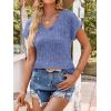 imageANRABESS Women Tops Summer Sweaters Short Sleeve V Neck Shirts 2026 Spring Fashion Dressy Casual Business Tunic BlousesBlue