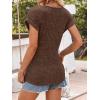imageANRABESS Women Tops Summer Sweaters Short Sleeve V Neck Shirts 2026 Spring Fashion Dressy Casual Business Tunic BlousesBrown