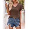 imageANRABESS Women Tops Summer Sweaters Short Sleeve V Neck Shirts 2026 Spring Fashion Dressy Casual Business Tunic BlousesBrown