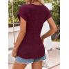 imageANRABESS Women Tops Summer Sweaters Short Sleeve V Neck Shirts 2026 Spring Fashion Dressy Casual Business Tunic BlousesBurgundy