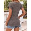 imageANRABESS Women Tops Summer Sweaters Short Sleeve V Neck Shirts 2026 Spring Fashion Dressy Casual Business Tunic BlousesCool Ash Brown