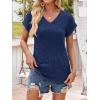 imageANRABESS Women Tops Summer Sweaters Short Sleeve V Neck Shirts 2026 Spring Fashion Dressy Casual Business Tunic BlousesDeep Blue