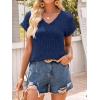 imageANRABESS Women Tops Summer Sweaters Short Sleeve V Neck Shirts 2026 Spring Fashion Dressy Casual Business Tunic BlousesDeep Blue