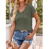 imageANRABESS Women Tops Summer Sweaters Short Sleeve V Neck Shirts 2026 Spring Fashion Dressy Casual Business Tunic BlousesDeep Green