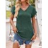 imageANRABESS Women Tops Summer Sweaters Short Sleeve V Neck Shirts 2026 Spring Fashion Dressy Casual Business Tunic BlousesGreen