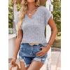 imageANRABESS Women Tops Summer Sweaters Short Sleeve V Neck Shirts 2026 Spring Fashion Dressy Casual Business Tunic BlousesGrey