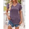 imageANRABESS Women Tops Summer Sweaters Short Sleeve V Neck Shirts 2026 Spring Fashion Dressy Casual Business Tunic BlousesPurple