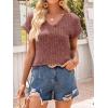 imageANRABESS Women Tops Summer Sweaters Short Sleeve V Neck Shirts 2026 Spring Fashion Dressy Casual Business Tunic BlousesRust