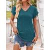 imageANRABESS Women Tops Summer Sweaters Short Sleeve V Neck Shirts 2026 Spring Fashion Dressy Casual Business Tunic BlousesTeal