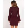 imageANRABESS Womens 2026 Fall Dress Long Lantern Sleeve Ribbed Knit Casual Tie Waist Lightweight Mini Sweater DressDark Burgundy