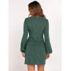 imageANRABESS Womens 2026 Fall Dress Long Lantern Sleeve Ribbed Knit Casual Tie Waist Lightweight Mini Sweater DressGreen