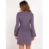 imageANRABESS Womens 2026 Fall Dress Long Lantern Sleeve Ribbed Knit Casual Tie Waist Lightweight Mini Sweater DressPurple