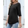 imageANRABESS Womens 34 Sleeve Blouses Dressy Casual Double Layers Shirts Flowy Tunic Top 2026 Spring Beach Vacation ClothesBlack