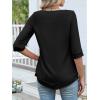 imageANRABESS Womens 34 Sleeve Blouses Dressy Casual Double Layers Shirts Flowy Tunic Top 2026 Spring Beach Vacation ClothesBlack
