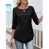 imageANRABESS Womens 34 Sleeve Blouses Dressy Casual Double Layers Shirts Flowy Tunic Top 2026 Spring Beach Vacation ClothesBlack