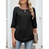 imageANRABESS Womens 34 Sleeve Blouses Dressy Casual Double Layers Shirts Flowy Tunic Top 2026 Spring Beach Vacation ClothesBlack