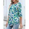 imageANRABESS Womens 34 Sleeve Blouses Dressy Casual Double Layers Shirts Flowy Tunic Top 2026 Spring Beach Vacation ClothesBlue Green Spot