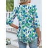 imageANRABESS Womens 34 Sleeve Blouses Dressy Casual Double Layers Shirts Flowy Tunic Top 2026 Spring Beach Vacation ClothesBlue Green Spot