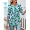 imageANRABESS Womens 34 Sleeve Blouses Dressy Casual Double Layers Shirts Flowy Tunic Top 2026 Spring Beach Vacation ClothesBlue Green Spot