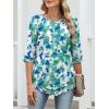 imageANRABESS Womens 34 Sleeve Blouses Dressy Casual Double Layers Shirts Flowy Tunic Top 2026 Spring Beach Vacation ClothesBlue Green Spot