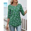 imageANRABESS Womens 34 Sleeve Blouses Dressy Casual Double Layers Shirts Flowy Tunic Top 2026 Spring Beach Vacation ClothesFloral Green
