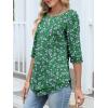imageANRABESS Womens 34 Sleeve Blouses Dressy Casual Double Layers Shirts Flowy Tunic Top 2026 Spring Beach Vacation ClothesFloral Green